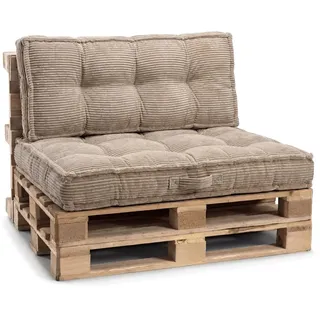 Gutekissen® Palettenkissen mit Tragegriff, Gartensofakissen, gefüllt mit zerkleinerter PU-Schaumstofffüllung, viele Farben und Größen PPLU (Beige, Eckkissen 60x40)