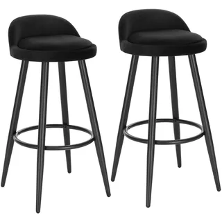 Woltu Barhocker 2er Set 2er Set Schwarz
