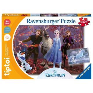 Ravensburger tiptoi Spiel 00134 Puzzle für kleine Entdecker: Disney Die Eiskönigin - 2x24 Teile Kinderpuzzle ab 4 Jahren