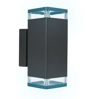 ETC Shop Außenleuchte Aluminium L 23,5 cm 2 Flammig GU10 schwarz