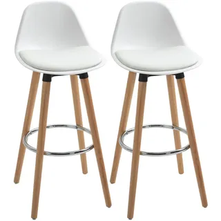 Homcom Barhocker,, Weiß, Kunststoff, 43x91x43 cm, Esszimmer, Barmöbel, Barhocker