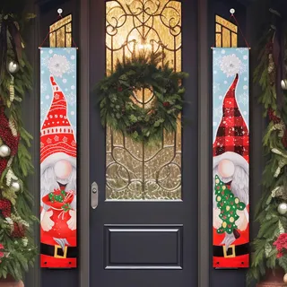 BigKego Tür Banner Weihnachten Weihnachtswichtel, 2 Stück
