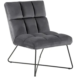 Actona Cocktailsessel Alba Samt 62 x 90 x 86 cm Grau