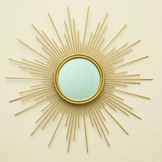 MAIKAILUN Sunburst Spiegel, 61 cm, Boho-Spiegel, goldene Sonne, dekorative Spiegel für Wanddekoration, kleines mittelgroßes modernes kleines Wohnzimmer