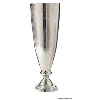 Klocke Antikdesign Moderne Aluminium Vase - Medium - Silber - Hochwertige Tischvase/Bodenvase/Blumenvase (55cm)