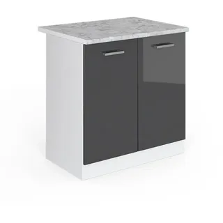 Vicco Spülenschrank R-Line 80 x 0 x 0 cm Anthrazit Hochglanz/Weiß