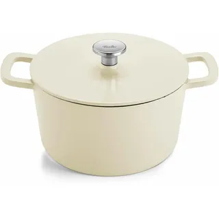 Fissler Bräter Moments Collection, Topf, Gusseisen, Elfenbeinweiß, 24 cm