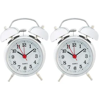 PEARL Wecker Retro: 2er-Set nostalgische Retro-Glockenwecker mit Quarzlaufwerk (Mechanischer Wecker, analog, Uhr)