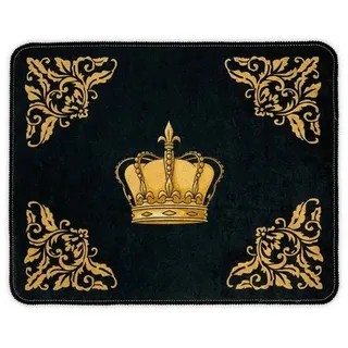 Belle Arti Badematte Luxus Badvorleger Duschvorleger Badteppich Antirutsch schwarz gold, rutschhemmend, antirutsch, fußbodenheizunggeeignet, strapazierfähig, rutschfest, pflegeleicht, Polyester, Badematte Set Löwe Amphore Krone, rutschfest, weich, saugstark schwarz 50 cm x 90 cm
