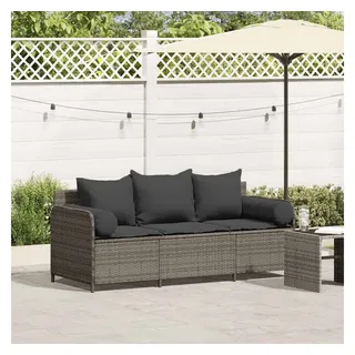 vidaXL Gartensofa 3-Sitzer grau