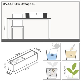 Lechuza Balkonkasten BALCONERA Cottage 80 cm, weiß