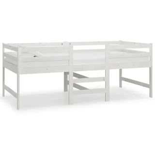 vidaXL Massivholzbett ohne Matratze Weiß 90x200 cm Kiefernholz