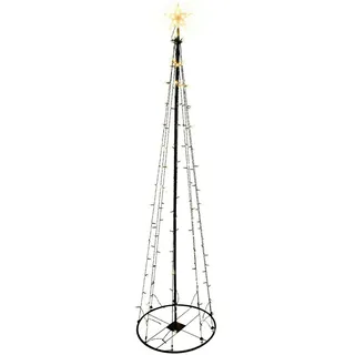 Mojawo, Weihnachtsbeleuchtung, XXL LED Metall Weihnachtsbaum mit Stern warmweiss 154 LEDs 240cm