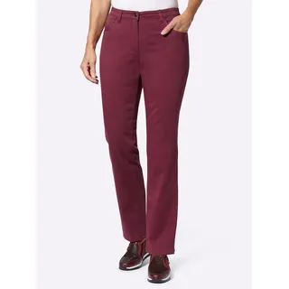 Bequeme Jeans CASUAL LOOKS, Damen, Gr. 50, Normalgrößen, rot (bordeaux), 98% Baumwolle, 2% Elasthan, unifarben, lang, Jeans
