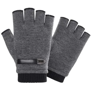 INTVN Fingerlose Handschuhe Herren Winter Outdoor Warm Thermo Strick Handschuhe (2 teiliges Set)
