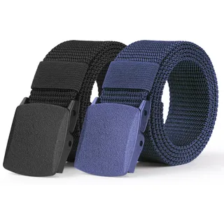 Aomig Arbeitsgürtel Herren Verstellbarer Nylon Stoffgürtel Business | Koppelgürtel Männer Frauen Outdoor Stoff Tactical Belt Schnellverschluss-Taktikgürtel Mode Gürtel Ohne Löcher Größe Angepasst