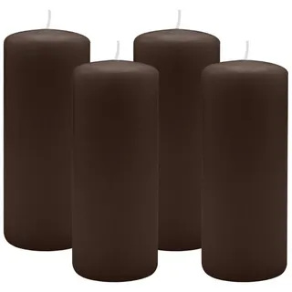 Kopschitz Kerzen 4er Set Stumpenkerzen Ø 60 x 120 mm braun