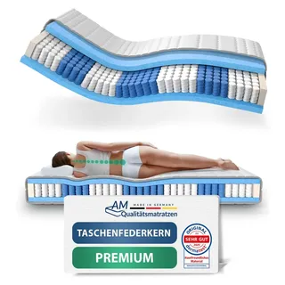 AM Qualitätsmatratzen Premium 7-Zonen TFK 100 x 200 cm H2