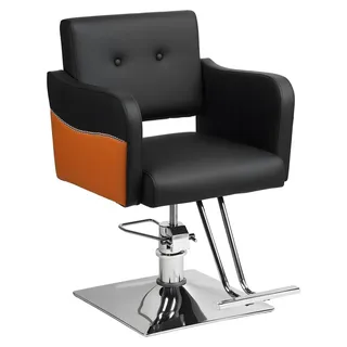 Friseurstuhl, Stylistenstuhl mit Hochleistungs-Hydraulikpumpe, 360° drehbarer Friseurstuhl, Kosmetikstudiostuhl, maximale Belastbarkeit 150 kg - Schwarz