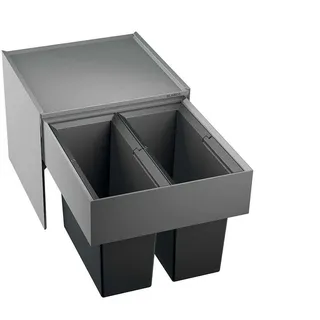 Blanco Select 45/2, Müllsystem | mit 2 Abfalleimerrn aus schwarzem Kunststoff (2 x 16 l), 1 Stück; 518721, zur Montage an der Fronttür