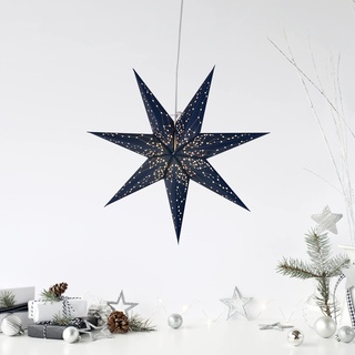 Weihnachtsstern Galaxy von Star Trading, 3D Papierstern Weihnachten in Blau, Dekostern zum Aufhängen mit Kabel, E14 Fassung, Ø: 60 cm