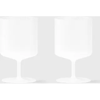 Ripple Wine Glasses-Set of 2 - Frosted - white - ONE SIZE