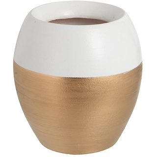 J-Line Vase Rand - Terracotta - Weiß/Gold - Small