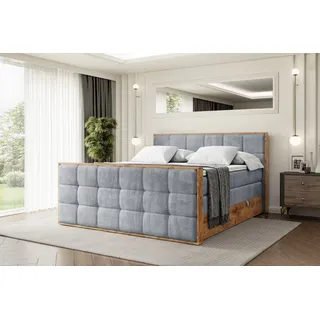 altdecor Boxspringbett 140 x 200 cm H3 Grau
