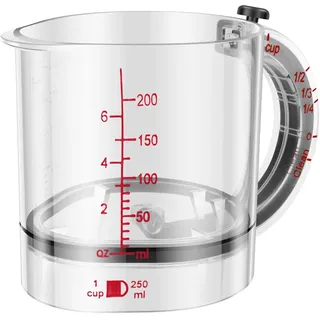 4 in 1 Verstellbarer Messbecher Multifunktional Doppelskala, Digitaler Messbecher Abnehmbar Leicht Reinigen, für Honig Erdnussbutter Sirup Pulver