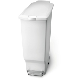 simplehuman 40 Liter schmal Treteimer, weißer Kunststoff - 16,5x16,5x28 cm; CW1362