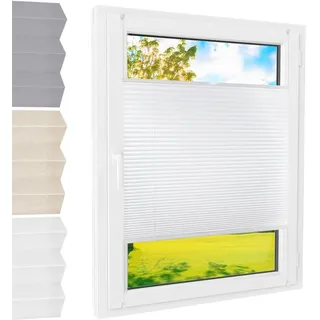 Plissee Klemmfix [Weiß, 85x140 cm] ohne Bohren für Tür & Fenster
