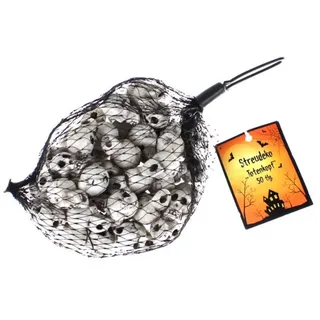50 x Totenkopf Streudeko Kunststoff Halloween H24mm x B14mm Streuteile Schädel