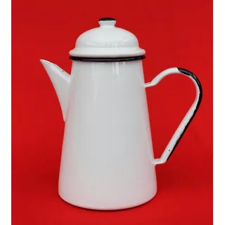 DanDiBo Kaffeekanne 578TB Weiß emailliert 22 cm Wasserkanne Kanne Emaille Nostalgie Tee
