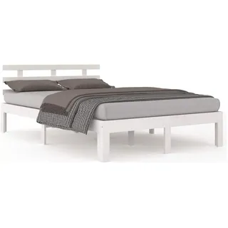 vidaXL Massivholzbett 200 x 200 cm Weiß