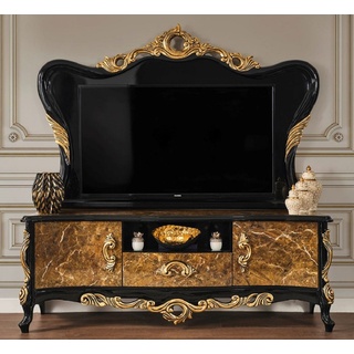 Casa Padrino TV-Schrank »Luxus Barock TV Schrank Braun / Schwarz / Gold 180 x 50 x H. 190 cm - Prunkvolles Massivholz Sideboard - Barock Wohnzimmer Möbel«