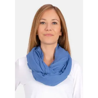 Seasons of April Loop Loop Carina Uni, Leichter & weicher Damen Loop Schal Schlauchschal in uni Farben blau