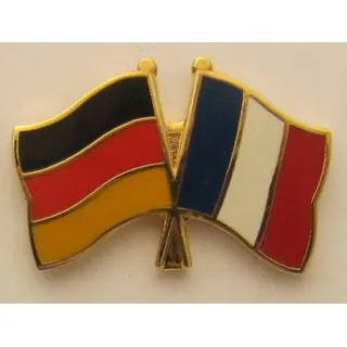 Buddel-Bini Versand Frankreich/Deutschland Freundschafts Pin Anstecker Flagge Fahne Nationalflagge Doppelpin Flaggenpin Badge Button Flaggen Clip Anstecknadel