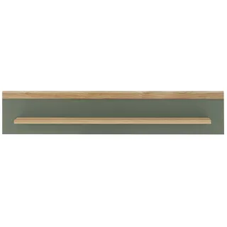 Lomadox Wohnzimmer Esszimmer Wandboard Wandregal in Eiche mit grün Modern