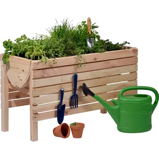 Dobar Hochbeet auf Beinen XL 100 x 45 x 60 cm beige