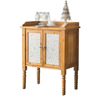 HUMAJORY Konsolenschrank Nordic Country Retro Distressed Massivholz Geschnitztes Sideboard Hotel Wohnzimmer Schlafzimmer Dekoration Aufbewahrung Aufbewahrungsschrank Buffet-Aufbewahrungsschrank
