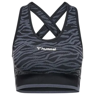 hummel hmlMT SAGA Seamless Sport-Top Damen black/asphalt melange XS