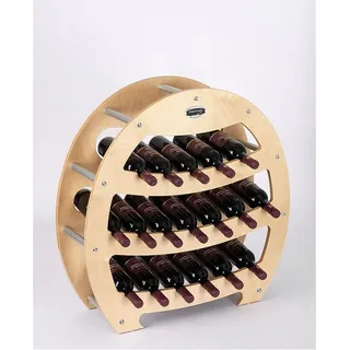 Original Legno Italia - Weinflaschenhalter Flaschenständer Weinständer Flaschenhalter Wein Regal aus Holz made in italy mod. Botte Ahorn B.18 L75 x