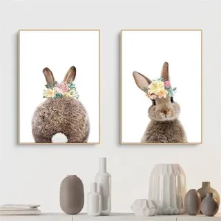 Poster 2er Set Kaninchen Kinderzimmer 30x40cm 30x40cm C
