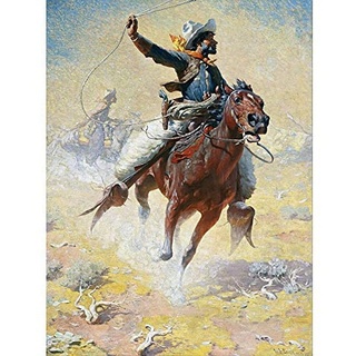 Leigh The Roping Cowboy Lasso Pferd Gemälde Kunstdruck Leinwand Premium Wanddekoration Poster Wandbild