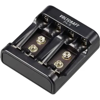 VOLTCRAFT P4-9 Rundzellen-Ladegerät NiMH Micro (AAA), Mignon (AA), 9 V Block