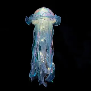 LED Quallenlampe Hängend Quallen Nachtlicht, Jellyfish Lamp, Quallen Lampe Nachttischlampe, Quallenlaterne Atmosphäre Lampe Deko für Kinderzimmer Geburtstag Party (Blau)