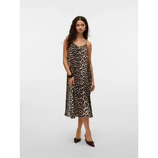 Vero Moda Spaghettikleid »VMJOSIE CALF SINGLET DRESS WVN GA NOOS«, Gr. S (36) N-Gr, egret aop:leo, , 18808309-S N-Gr