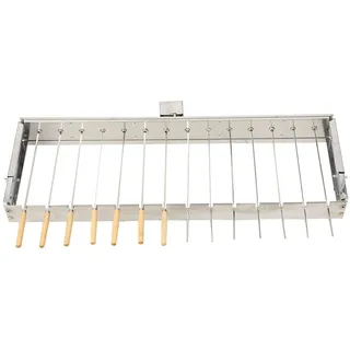 YILIKISS Elektrischer Spießdreher, Grillmaster mit 14 Edelstahl Drehspieß, Grillaufsatz mit USB Motor, BBQ Grill, Mangal, Schaschlik, Spieße