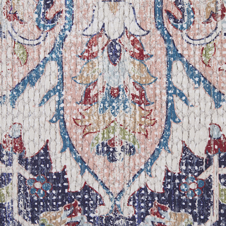 Teppich Blumenmuster mehrfarbig mit Fransen 150 x 230 cm Kurzflor KELKIT
