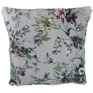 Marabellas Shop Dekokissen Couchkissen samt 45 x 45 cm mit Blumenmuster und Reißverschluss, nostalgisches Design grün
